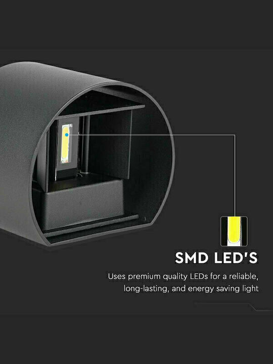 V-TAC Vt-756 Επιτοίχιο Εξωτερικό Σποτ LED IP65 5W με Φυσικό Λευκό Φως Διπλής Δέσμης