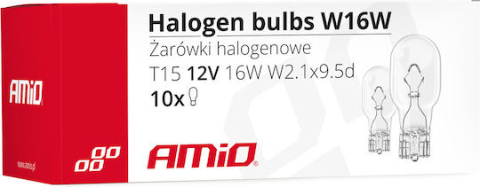 AMiO Λάμπες Αυτοκινήτου W16W Αλογόνου 12V 16W 10τμχ /AM
