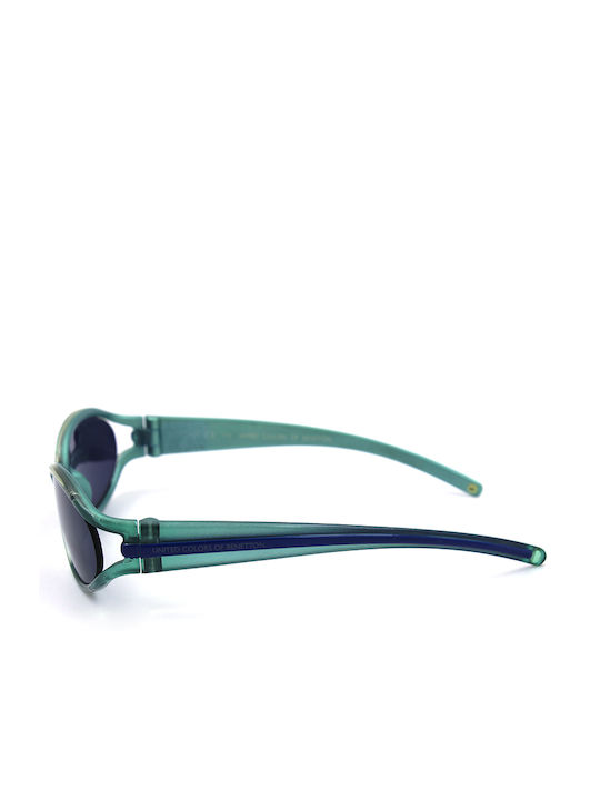 Benetton Women's Sunglasses with Green Tartaruga Plastic Frame and Blue Lens BEN400 52W