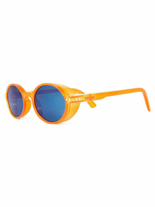 Sun's Good The Oval Sunglasses with Orange Plastic Frame and Blue Lens SG20C008