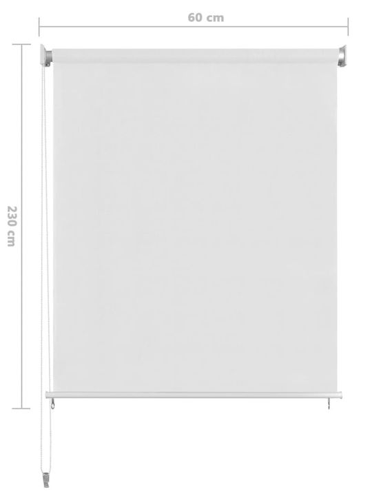 vidaXL Rola De Protecție Solară Laterală Terasă Albă 0.6x2.3m