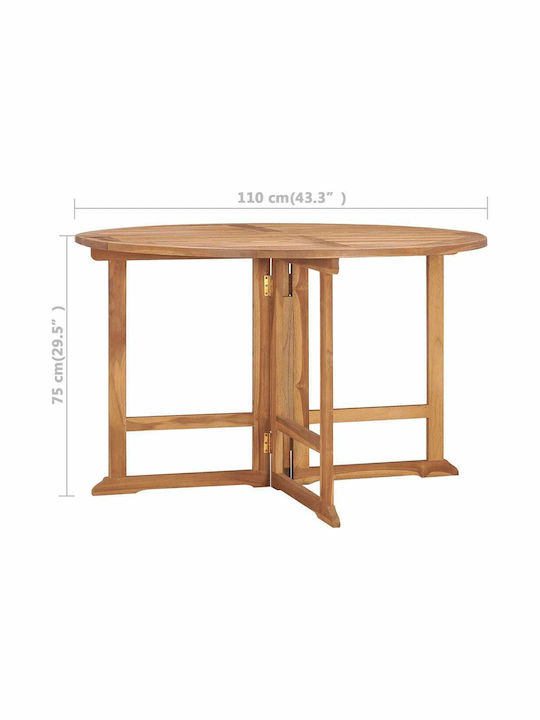 Wooden Masa pentru spații exterioare Pliabil 110x110x75buc
