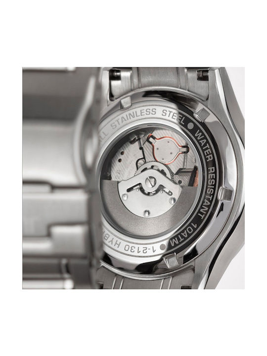 Jacques Lemans Watch Automatic with Silver Metal Bracelet