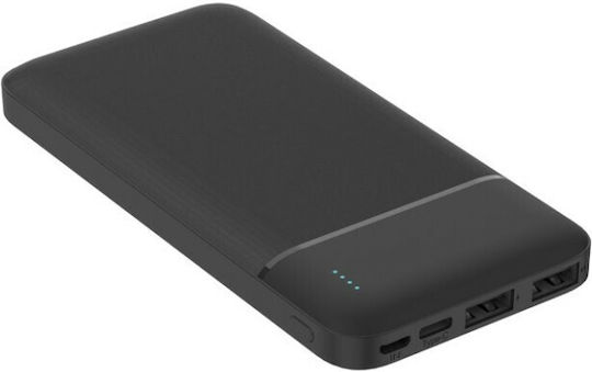 Platinet PMPB10W705B Power Bank 10000mAh με 2 Θύρες USB-A και Θύρα USB-C Μαύρο