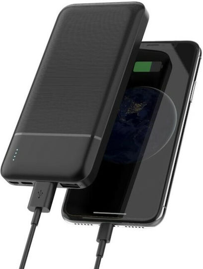 Platinet PMPB10W705B Power Bank 10000mAh με 2 Θύρες USB-A και Θύρα USB-C Μαύρο