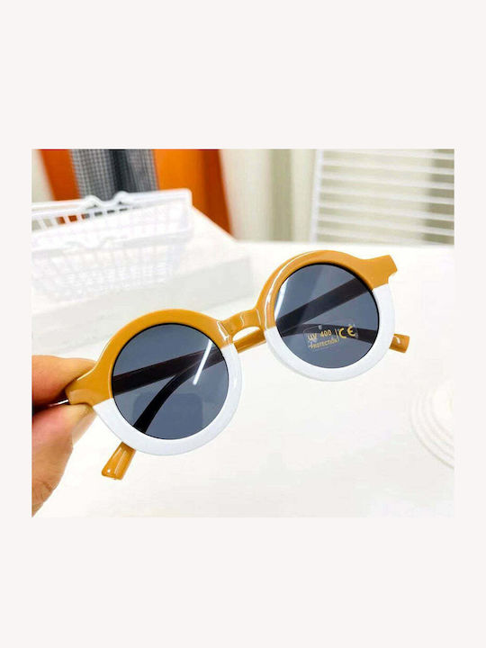 Baby Dutch Double Στρογγυλά Παιδικά Γυαλιά Ηλίου Dark Yellow για 2-6 Ετών