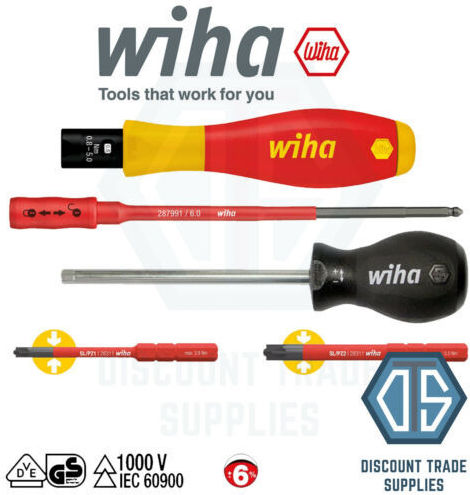 Wiha Vario Set 5 Electrician 1000V Screwdrivers with 5 Interchangeable Tips