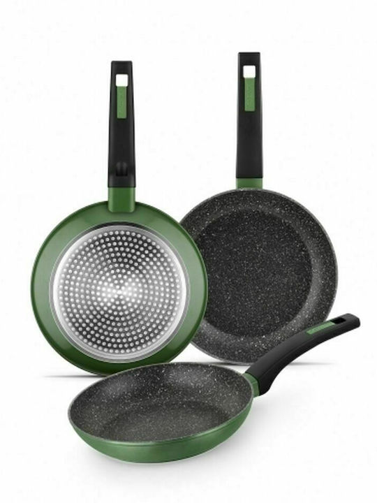 Monix Bambú Pans Set of Aluminum with Non-stick Coating Μαύρα 3pcs