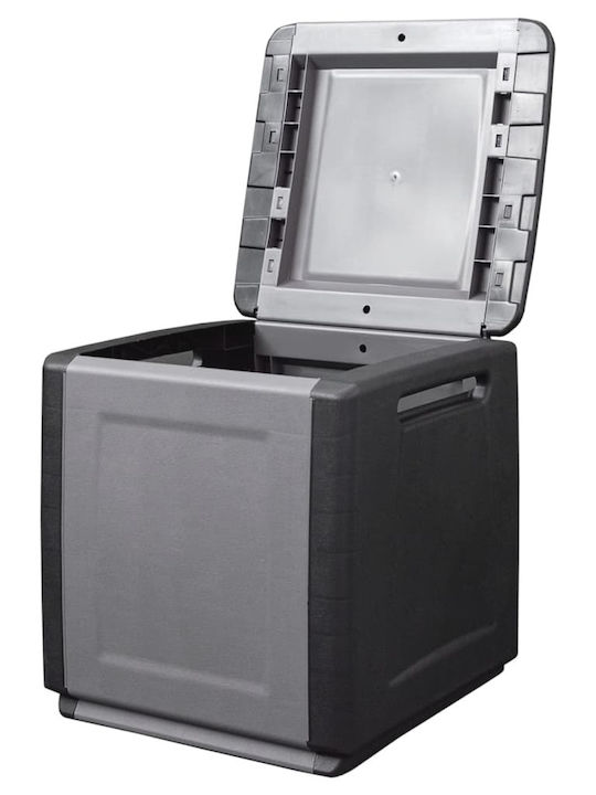 vidaXL Polypropylene Outdoor Storage Box 130lt Gray 54x53x57cm