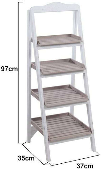 Inart Bibliothek Treppen Braun 37x35x97cm
