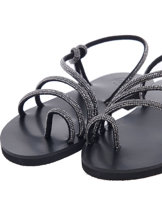 Women's Flat Sandals in Black Color