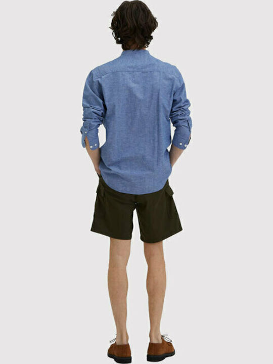 Langärmlig Leinen Hemd Blau