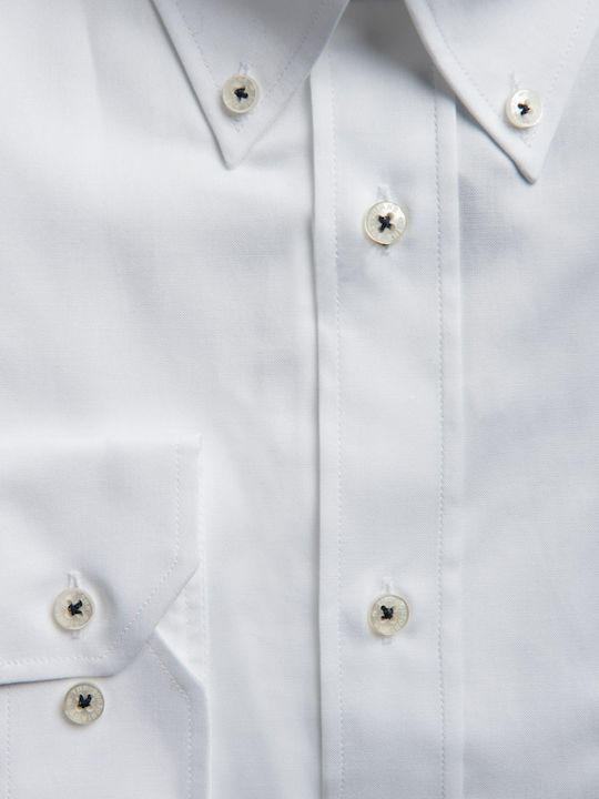 Men's Shirt with Long Sleeves Regular Fit White