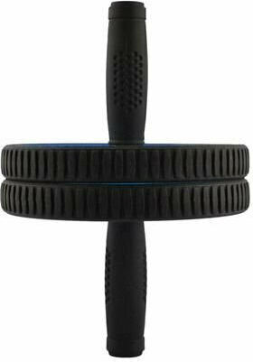 Iso Trade Iso Abdominal Wheel Black with Anti-Slip Handles & Mat