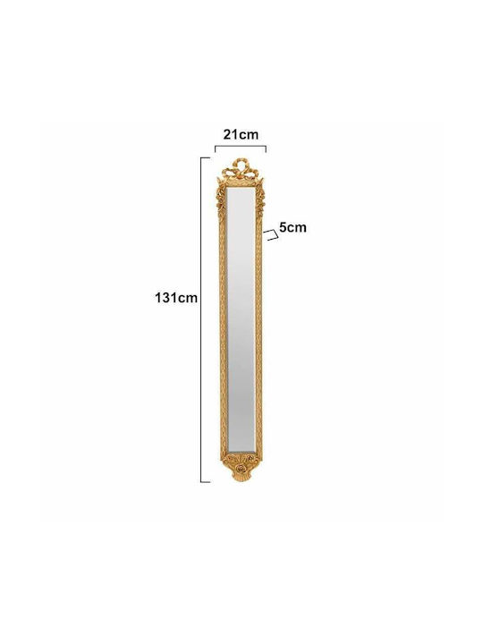 Inart Wall Mirror Full Length with Gold Wooden Frame 131x21cm 1pcs