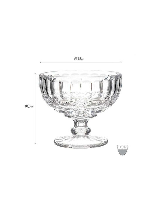 Inart Glass Ice Cream Bowl Διάφανο with Diameter 12εκ. 4pcs