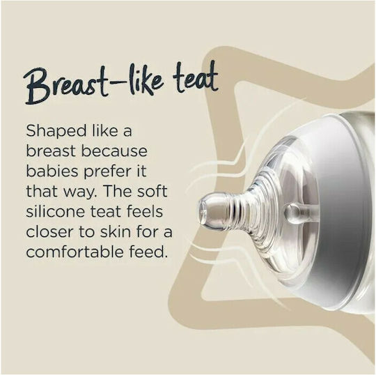 Tommee Tippee Σετ Πλαστικά Μπιμπερό Closer To Nature με Θηλή Σιλικόνης για 0-6 μηνών Διάφανο 260ml 9τμχ