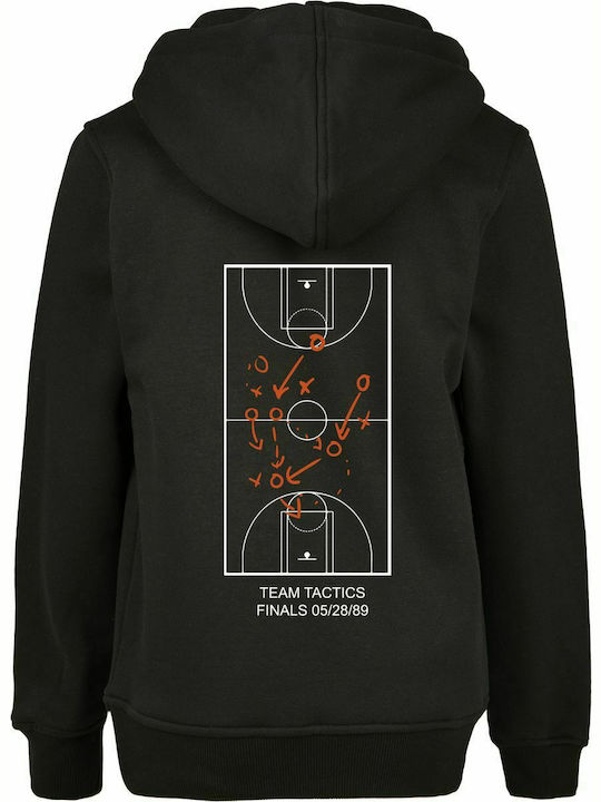 Fleece Kinder-Sweatshirt mit Kapuze und Taschen Schwarz