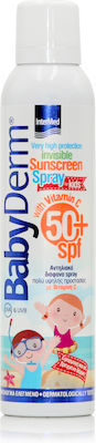 Intermed Babyderm Αδιάβροχο Παιδικό Αντηλιακό Spray για Πρόσωπο & Σώμα SPF50 200ml