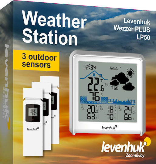 Levenhuk Wezzer Plus LP50 78895 Drahtlos Wetterstation Digital Wandmontiert / Tischplatte Weiß