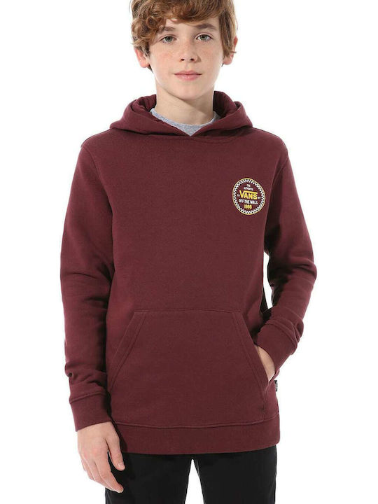 Kids Sweatshirt with Hood and Pockets Burgundy Checker 66