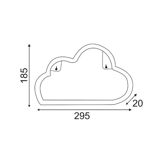 Aca Led Kids Decorative Lamp Cloud Purple 18.5x2x29.5εκ.