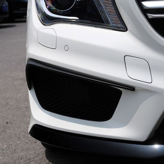 Carner Spoiler Auto Seitwärts Frontstoßstangen-Spoiler 2 Stück Kompatibel mit Mercedes-Benz CLA Klasse W117 2013-2017 AMG Schwarz Glänzend