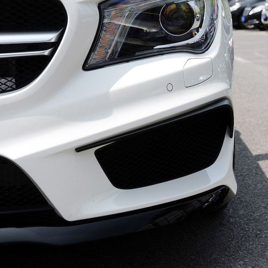 Carner Spoiler Auto Seitwärts Frontstoßstangen-Spoiler 2 Stück Kompatibel mit Mercedes-Benz CLA Klasse W117 2013-2017 AMG Schwarz Glänzend