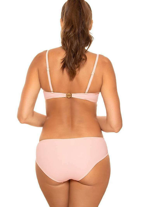 Marko Padded Bikini Set Bra & Slip Bottom with Adjustable Straps Pastel Pink