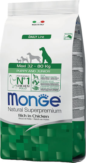 Monge Daily Line Puppy & Junior Maxi 12kg Hrană Uscată pentru Căţei de Rase Mici cu Pui