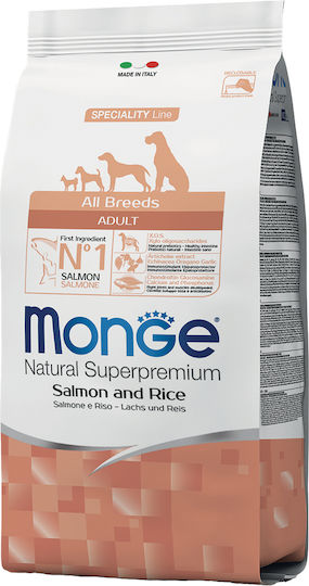 Monge Speciality Line Adult 12kg Trockenfutter für erwachsene Hunde mittlerer & großer Rassen mit Ente und Lachs