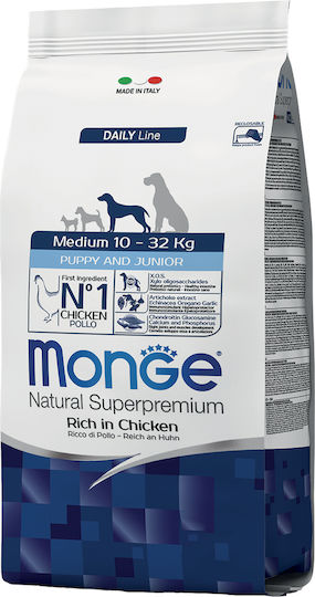 Monge Daily Line Puppy & Junior Medium 3kg Hrană Uscată pentru Căţei de Rase Medii cu Pui