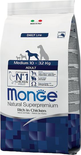 Monge Daily Line Medium 3kg Dry Food for Adult Medium Breed Dogs with Chicken
