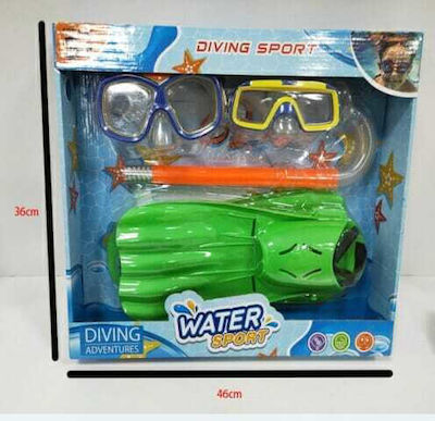 Kids' Diving Mask Set with Respirator CH01 Green 212875