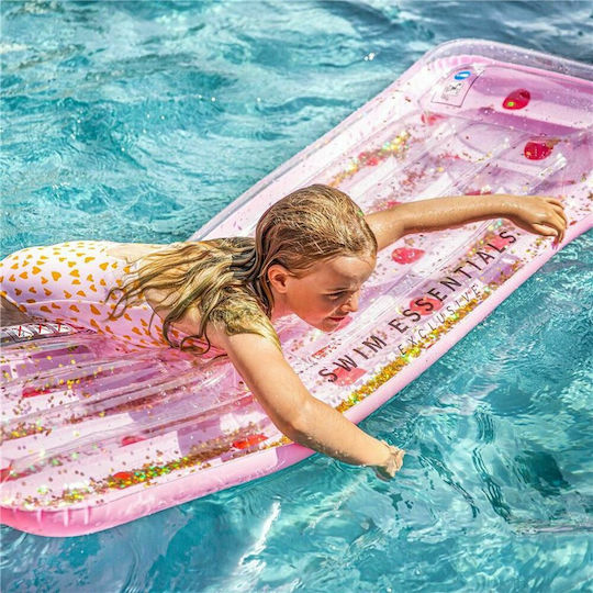Swim Essentials Φουσκωτό Στρώμα Θαλάσσης Ροζ με Glitter 177x67cm
