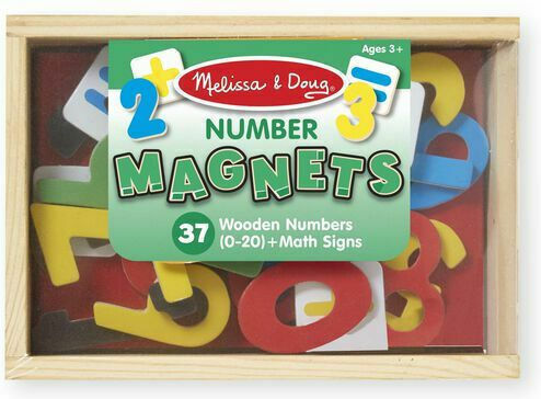 Melissa & Doug Magnetic Numbers Образователна Игра Букви и цифри от Дърво за 3+ години Години
