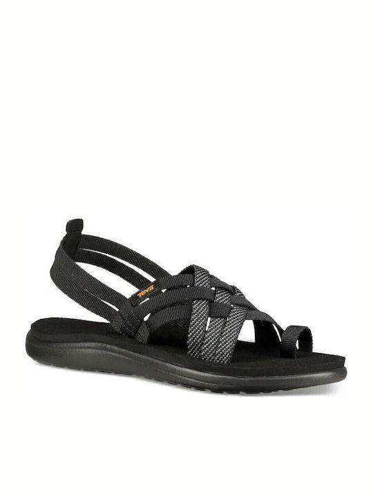 Voya Strappy Women's Flat Sandals Sporty Black
