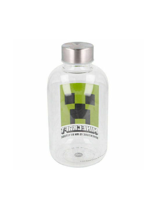 Stor Minecraft Flasche Wasser Glas mit Schraubverschluss Grün 620ml