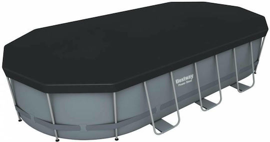 Bestway Oval Swimming Pool 13430lt with Metallic Frame 549x274x122cm Gray