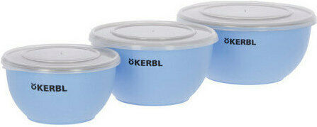 Kerbl Steel Set with Cover Stainless Steel Bowl Food & Water for Dog & Cat 1.2lt in Blue Color