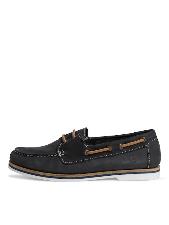 Tamaris Women's Leather Boat Shoes Navy Blue