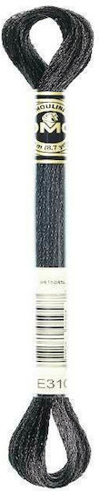 DMC Thread Embroidery Mouliné Effet Lumière Cotton E310 Black 8m