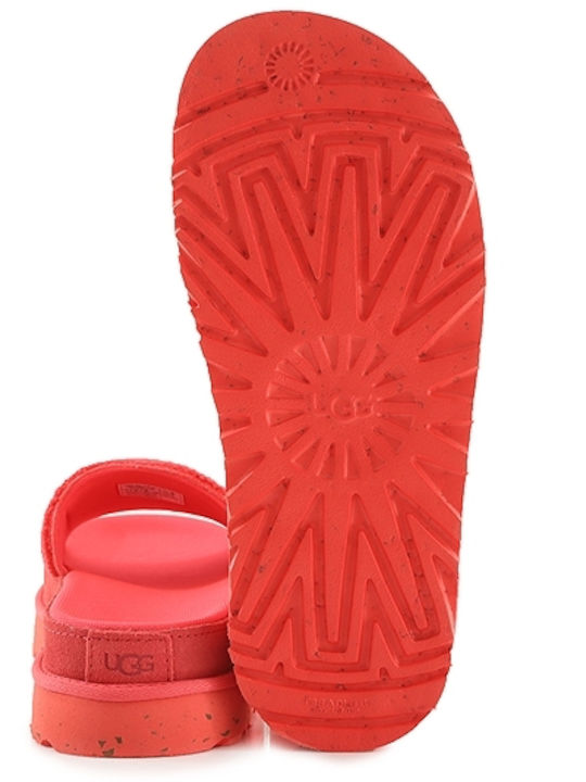 Laton Slide Hibiscus Slides με Πλατφόρμα σε Κόκκινο Χρώμα
