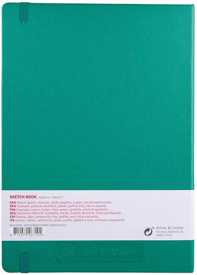 Royal Talens Μπλοκ Σχεδίου Sketchbook Art Creation Sketch Book Forest Green A4 21x29.7cm 80 Φύλλα