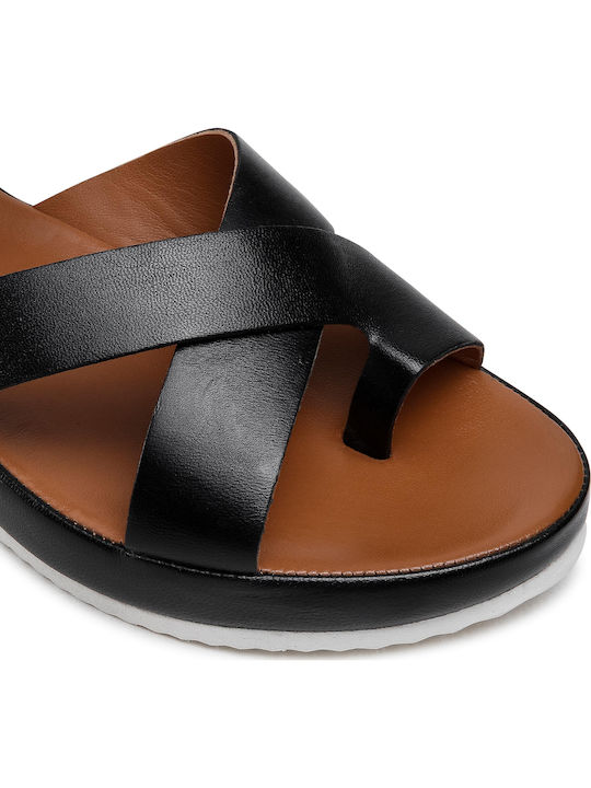 Women's Flat Sandals Anatomic with Strap in Black Color