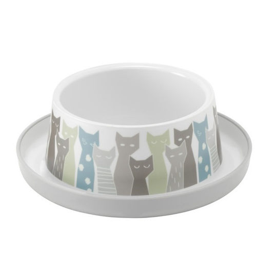 Moderna Trendy Dinner Cat Maasai Πλαστικό Μπολ Φαγητού & Νερού για Σκύλο & Γάτα 210ml σε Γκρι Χρώμα