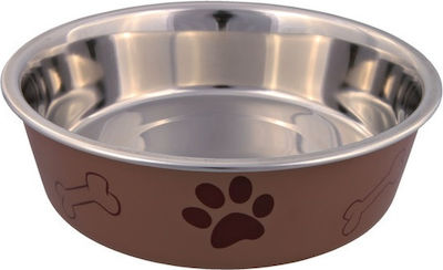 Trixie Paw & Bone Metal Cat Bowl for Food Brown 300ml 12cm