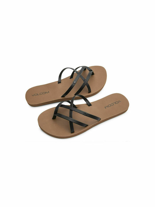 Volcom School II Women's Flat Sandals in Black Color