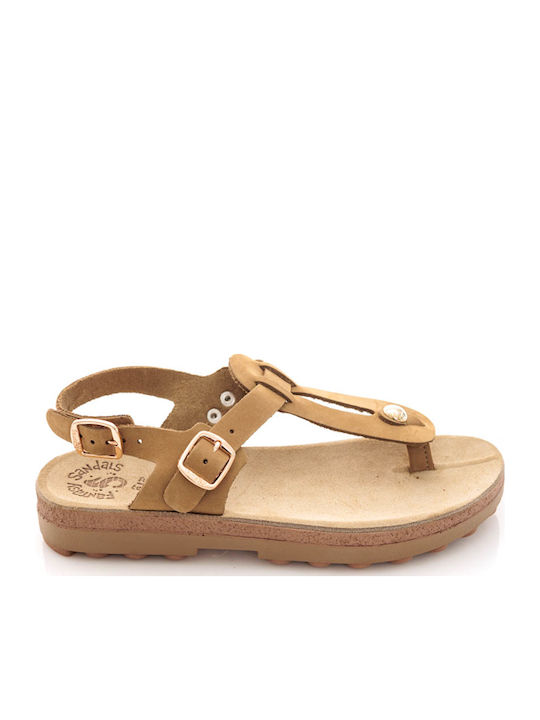 Marlena Leather Women's Flat Sandals Anatomic Olive