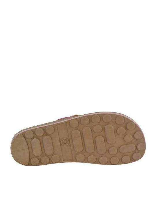 Misty Leather Women's Flat Sandals Anatomic Flatforms in Pink Color